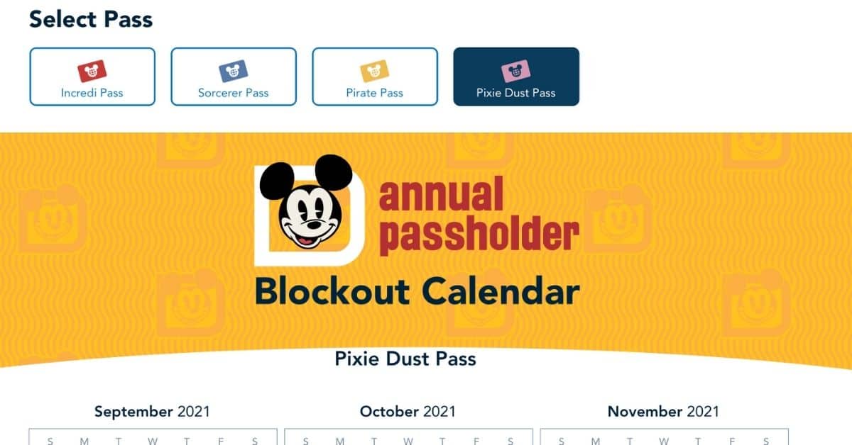 annual pass park pass calendar