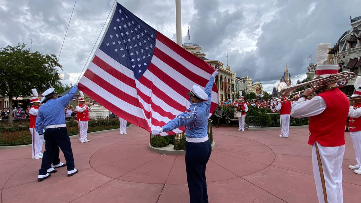 flag retreat disney