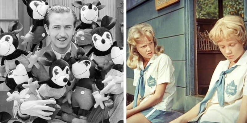 Walt Disney, Hayley Mills are posing for a picture