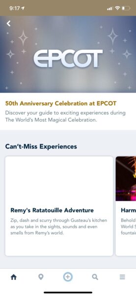 Disney world 50th guide in my disney experience app