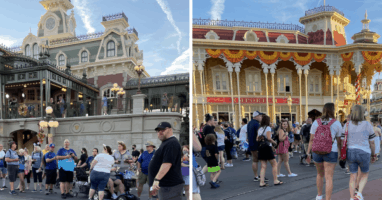 Line to enter emporium on disney world 50th