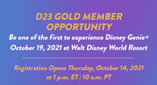 D23 Gold Members get Genie+ free