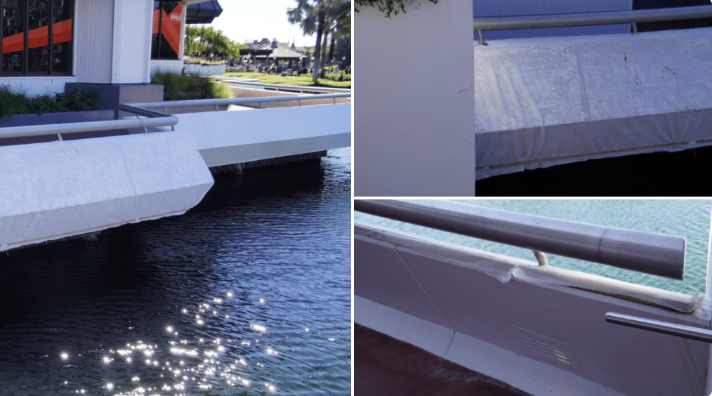 A bridge over a body of water