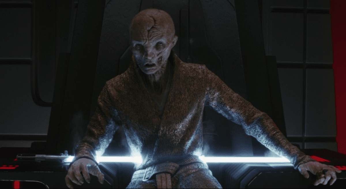 Snoke getting killed with lightsaber