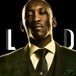 Blade logo with Mahershala Ali in front