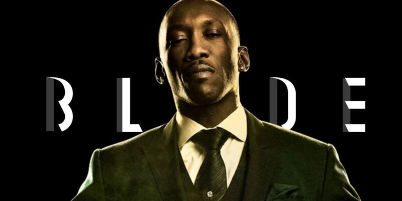 Blade logo with Mahershala Ali in front