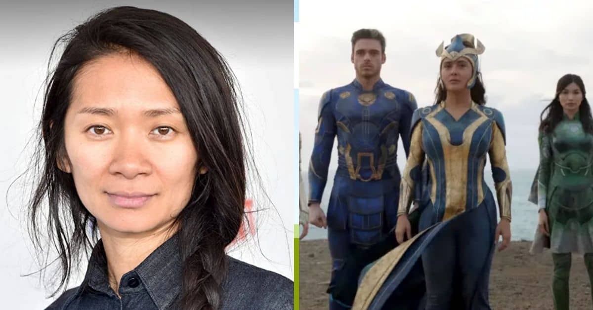 Chloé Zhao, Richard Madden posing for the camera