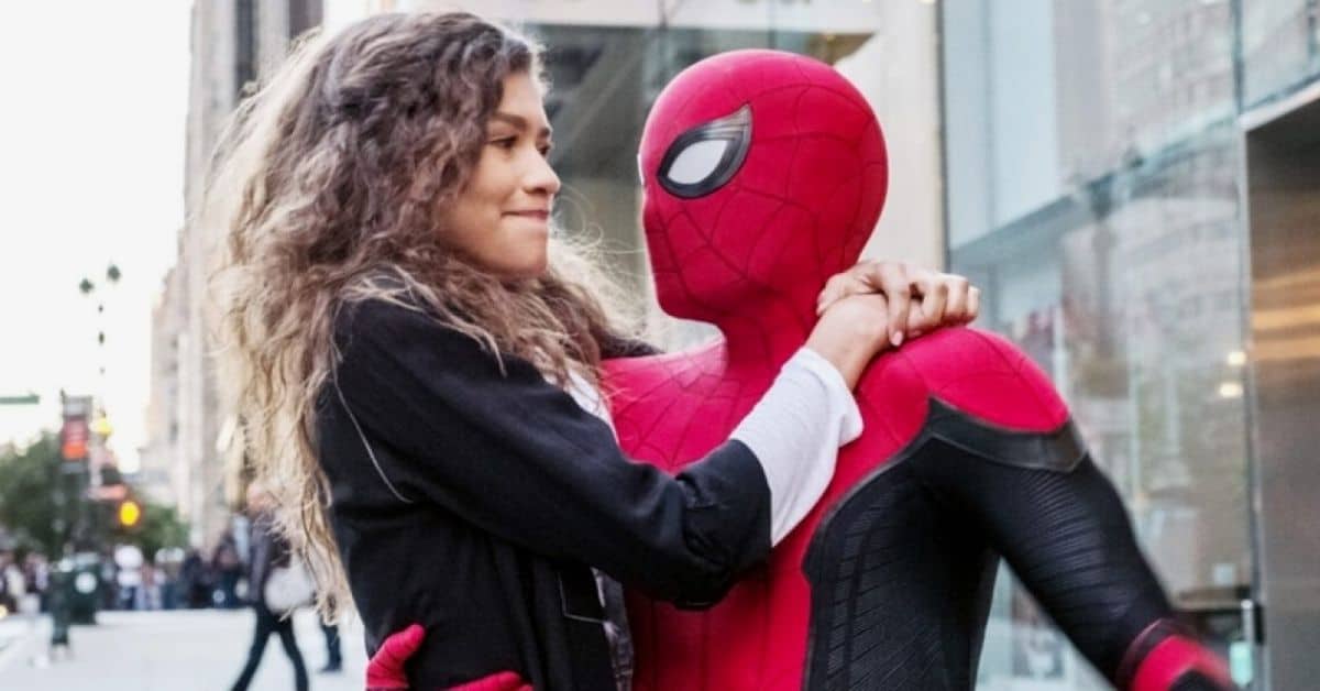 Zendaya as MJ (left) and Tom Holland as Spider-Man in 'Spider-Man: Far From Home' (2019)