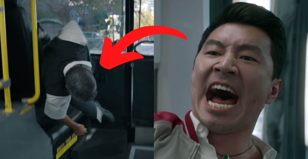 Bus driver injured (L) Shang-Chi screaming (R)