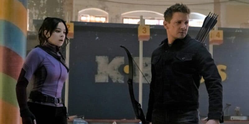 kate bishop (left) and clint barton (right) in hawkeye