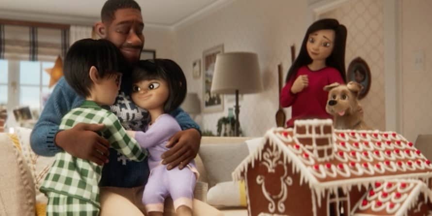 A little girl standing in a room