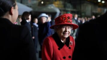 queen elizabeth visits royal navy ship