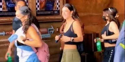 A woman standing in a room