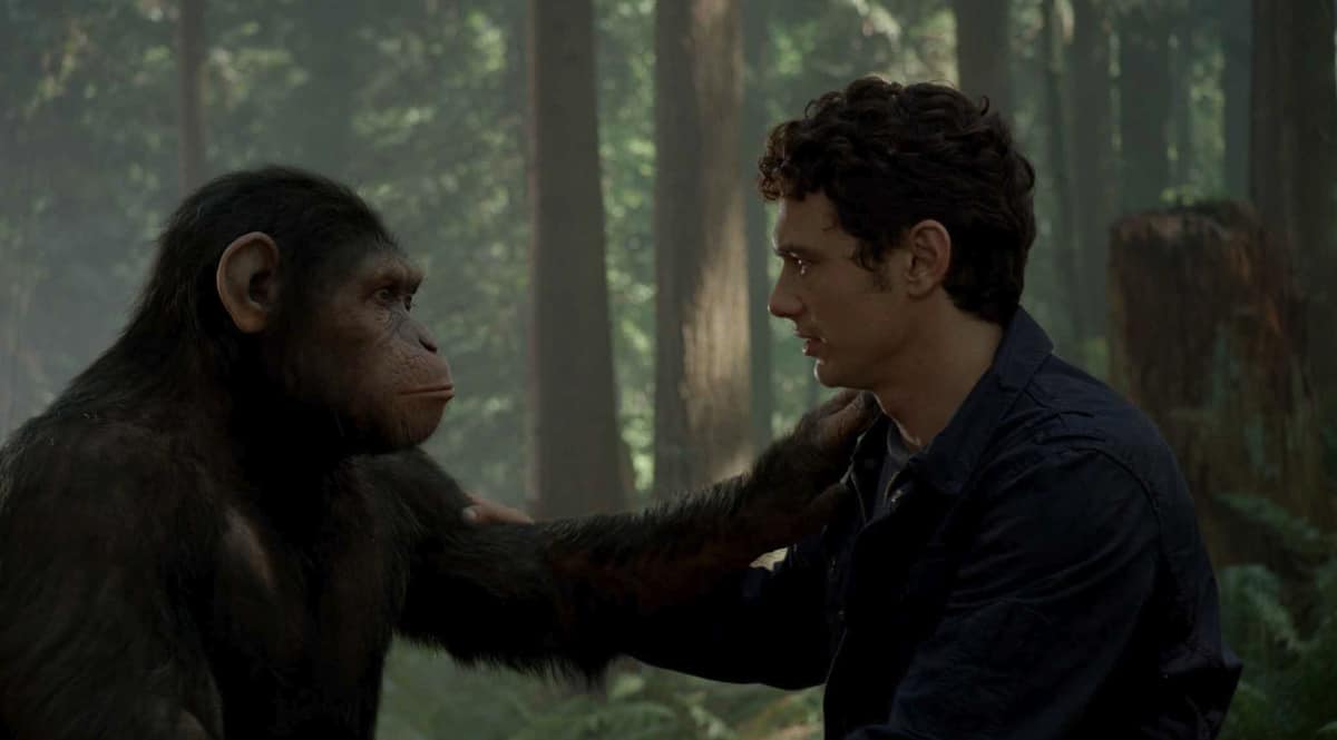 Caesar and Will in 'Rise of the Planet of the Apes'