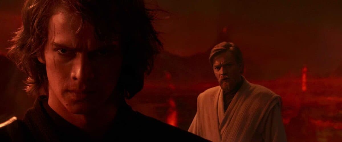 star wars revenge of the sith obi-wan and anakin on mustafar