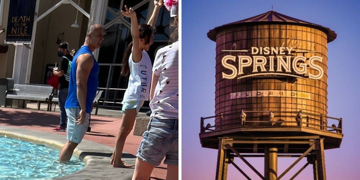 guest swimming disney springs