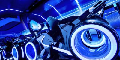 TRON Lightcycle / Run ride vehicle at Walt Disney World's Magic Kingdom