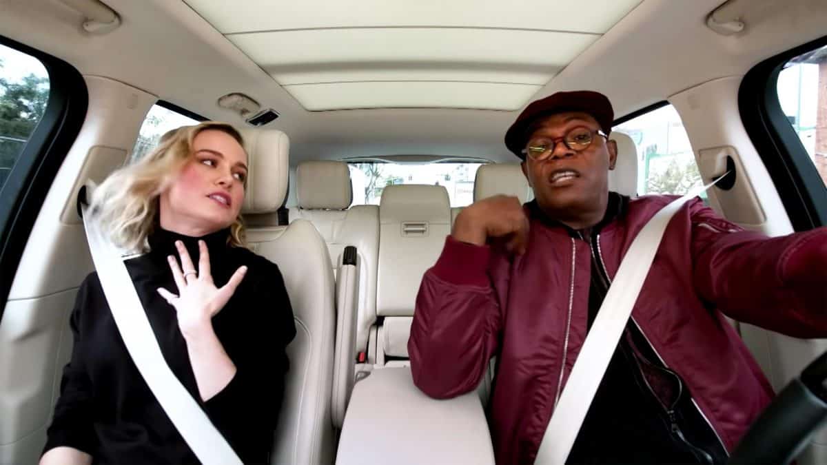 Brie Larson (left) and Samuel L. Jackson (right)