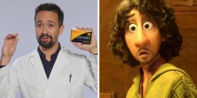 Lin-Manuel Miranda et al. posing for the camera