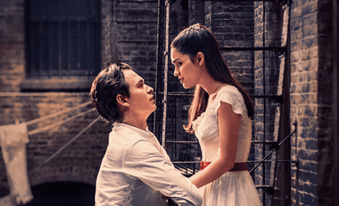 Ansel Elgort as Tony (left) and Rachel Zegler as Maria (right)