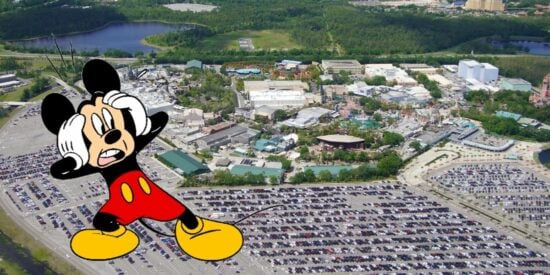 aerial view Hollywood studios parking lot