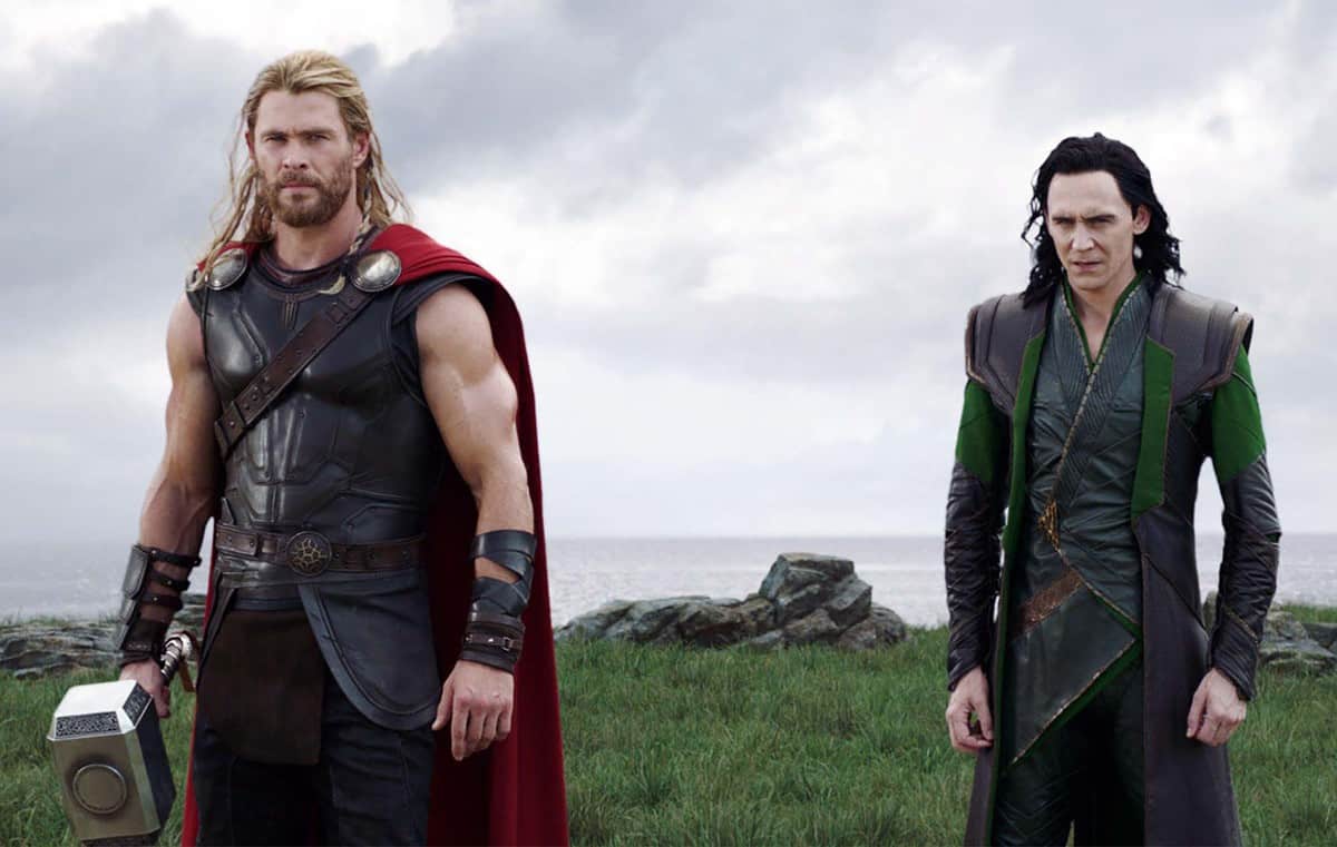 Chris Hemsworth as Thor (left) and Tom Hiddleston as Loki (right)