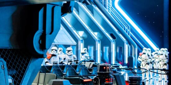 Stormtroopers on Star Wars: Rise of the Resistance