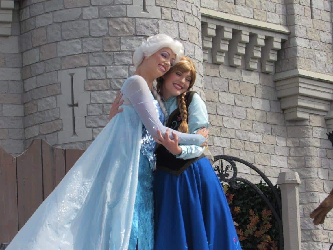 elsa and anna in mickeys friendship faire