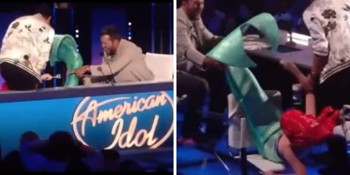 katy perry falls out of chair american idol
