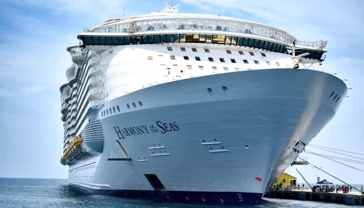 The front of the Royal Caribbean Harmony of the Seas ship