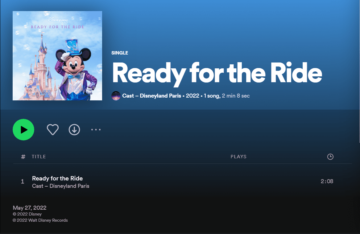 Disneyland Paris Releases Daytime Spectacular Song on Streaming Platforms