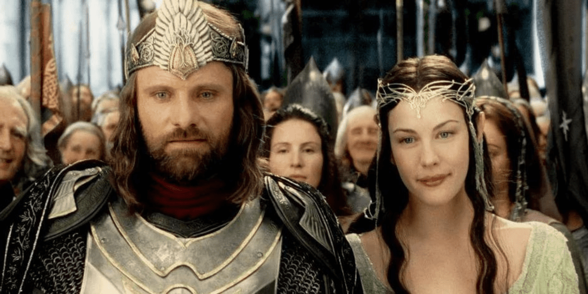 Viggo Mortensen as Aragorn (left) and Liv Tyler as Arwen (right)