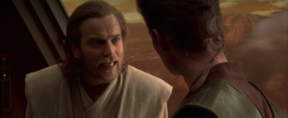 Obi-Wan arguing with Anakin on a LAAT/LE