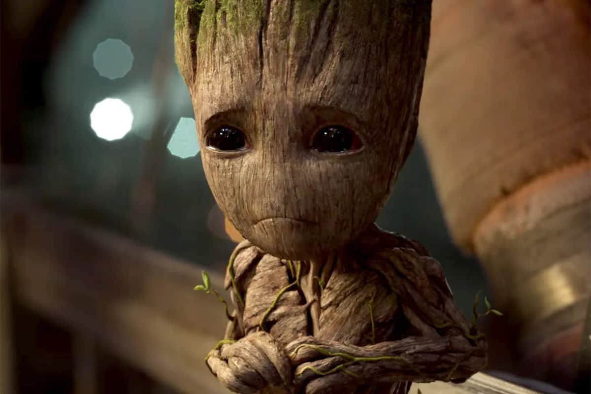Baby Groot frowning