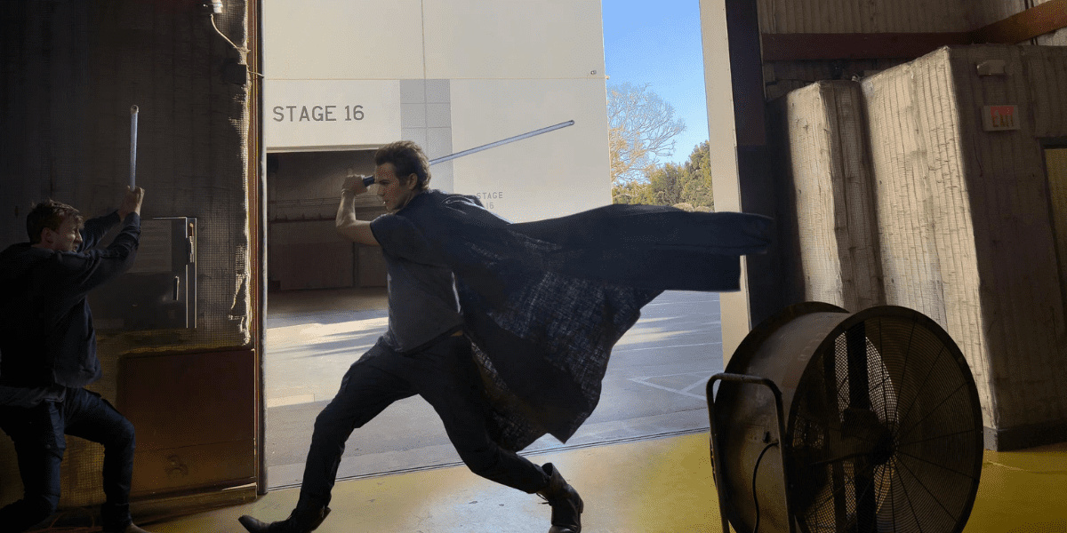 Hayden Christensen training as Darth Vader