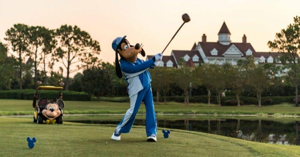 arnold palmer 90th birthday goofy playing golf at disney world