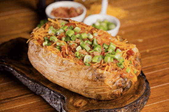mrs potato baked potato with green onion