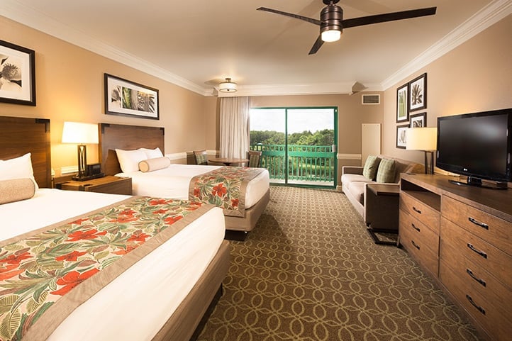 The inside of one of the Shades of Green resort rooms at Walt Disney World Resort