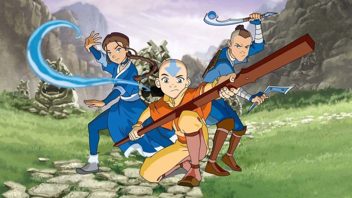 (left to right) Katara, Aang, Sokka from Avatar the Last Airbender