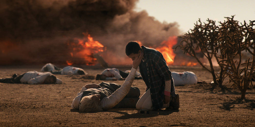 Matthew Modine as Dr. Brenner (left) and Millie Bobby Brown as Eleven (right)