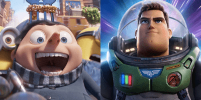 'Minions: The Rise of Gru' (left) and 'Lightyear' (right)