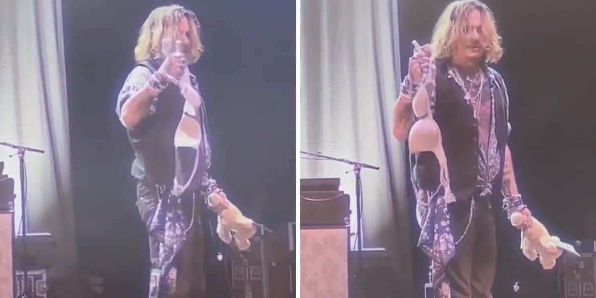 johnny depp holds fans bra