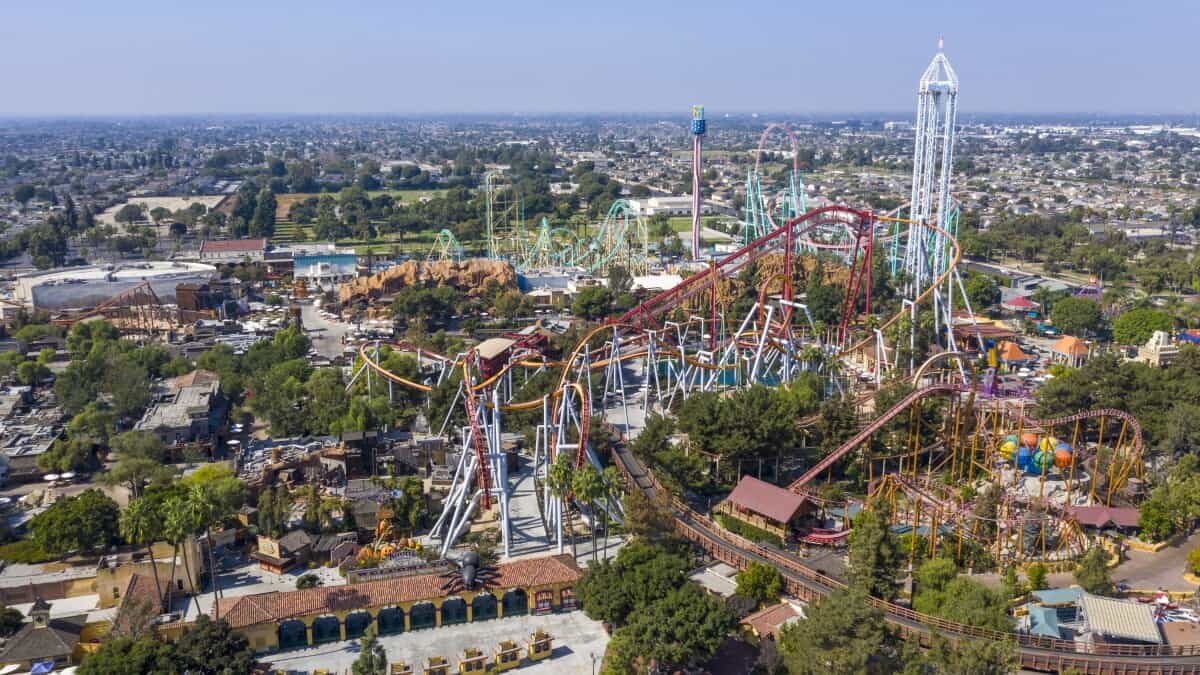 Knott's Berry Farm aerial theme park view LA times