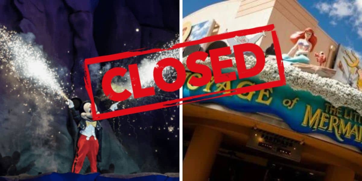 fantasmic and voyage little mermaid closed