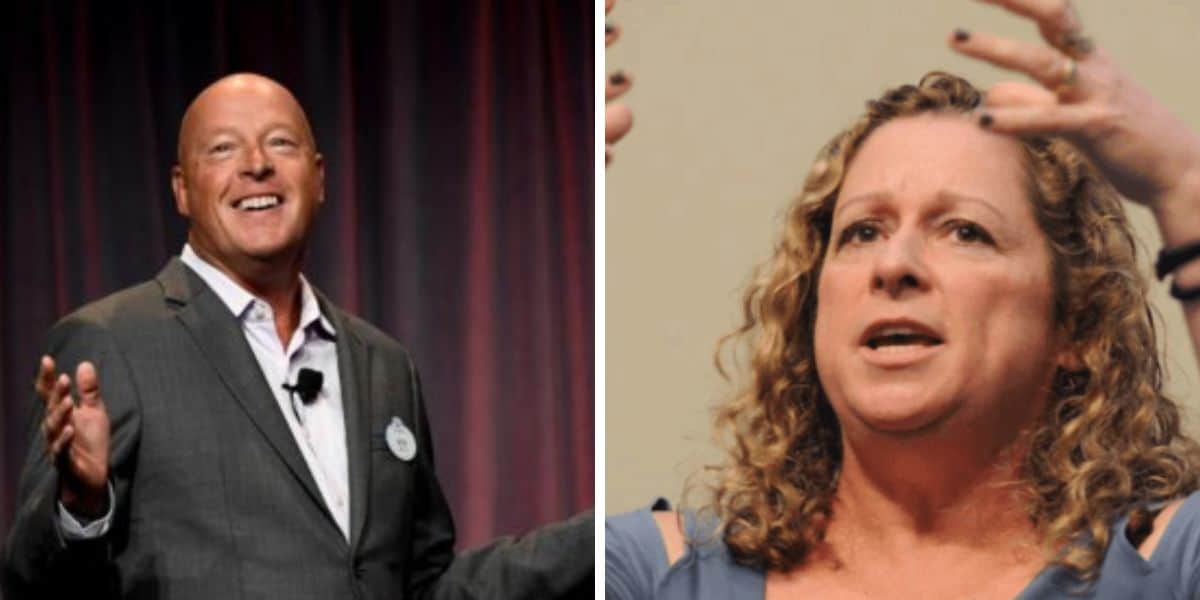 bob chapek (left) abigail disney (right)