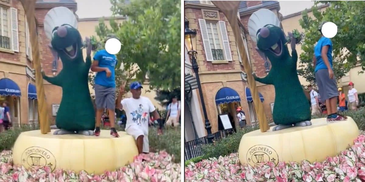 guests climb into restriction disney area