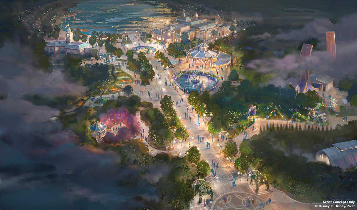 Disneyland Paris Tangled attraction and gardens