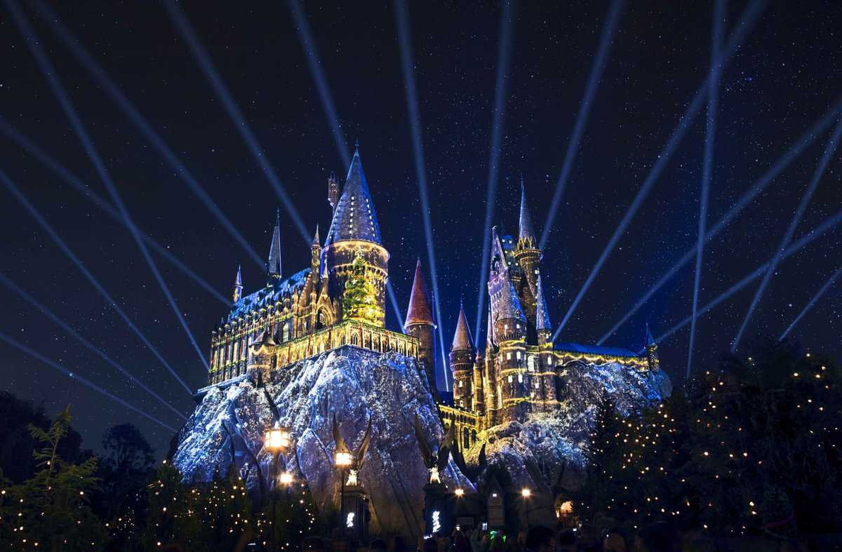 Hogwarts castle holiday at universal studios hollywood