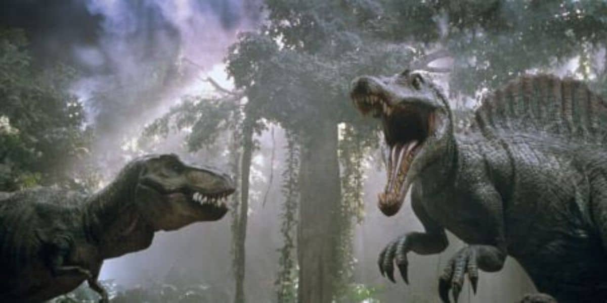 T-Rex vs. Spinosaurus in 'Jurassic Park III' (2001)