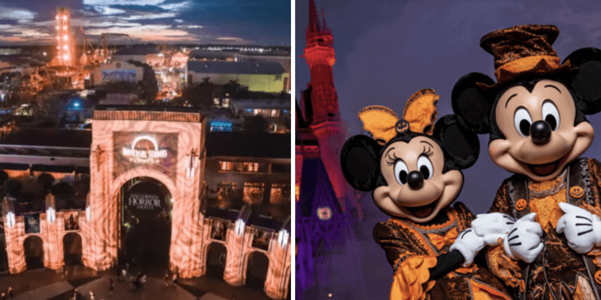 Halloween Horror Night (left), Mickey's Not-So-Scary Halloween Party (right)